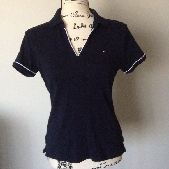 Tommy Hilfiger Polo shirt top Navy size M Medium - Picture 1 of 6